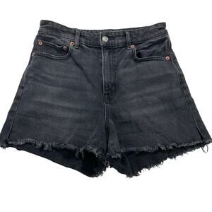 American Eagle Outfitters High Rise Black Wash Denim Shorts, Women's Size 4